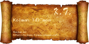 Kolman Tímea névjegykártya