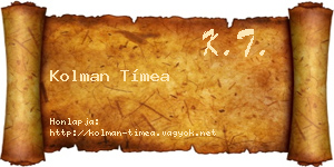 Kolman Tímea névjegykártya