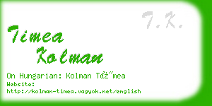 timea kolman business card